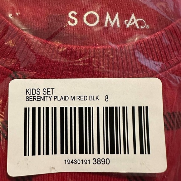 SOMA SERENITY PLAID - Red and Black -  Kids Size 3T - NWT - Picture 3 of 4